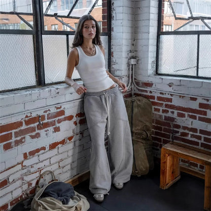 2025 Street Hip-hop Goth Harajuku Fashion Versatile Straight Wide-leg Pants Men American Retro Y2K Casual Loose Trousers Women