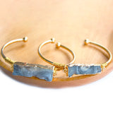 Wire Wrapped Sun Agate Galaxy Adjustable Cuff Bangle Bracelets Chakra Crystal Handmade Jewelry