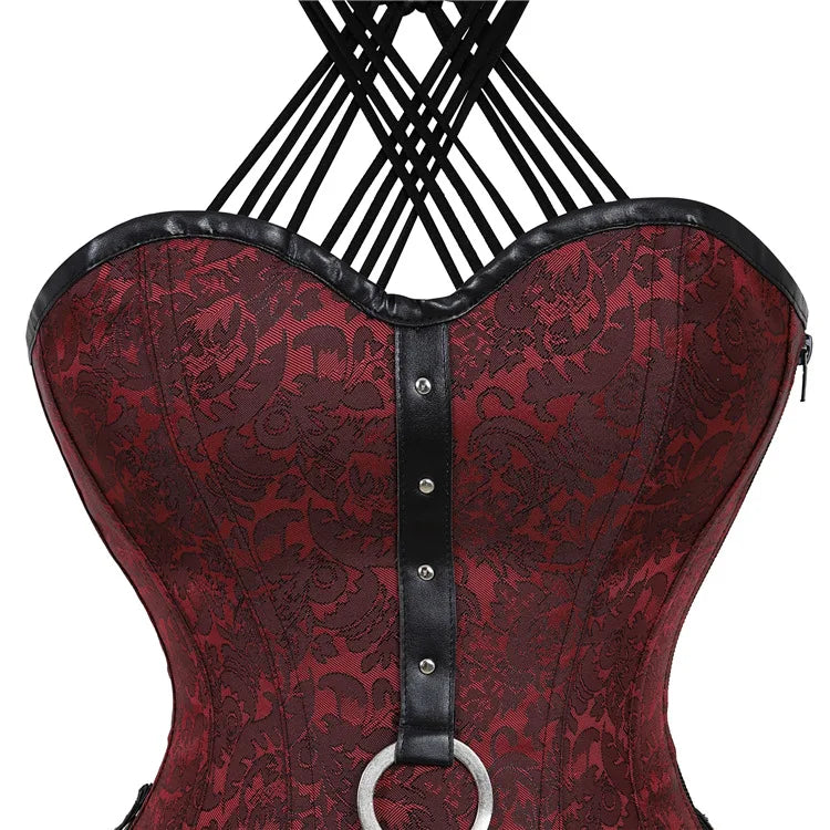 Steampunk Corset Top Women Gothic Punk Overbust Corsets and Bustiers Medieval Retro Corselet Halloween Pirate  Cosplay Costume