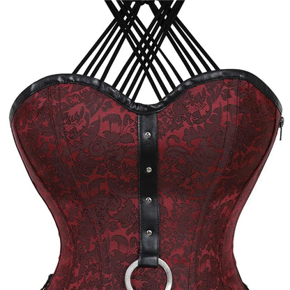 Steampunk Corset Top Women Gothic Punk Overbust Corsets and Bustiers Medieval Retro Corselet Halloween Pirate  Cosplay Costume