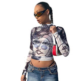 Abstract Muse Mesh Long Sleeve Top