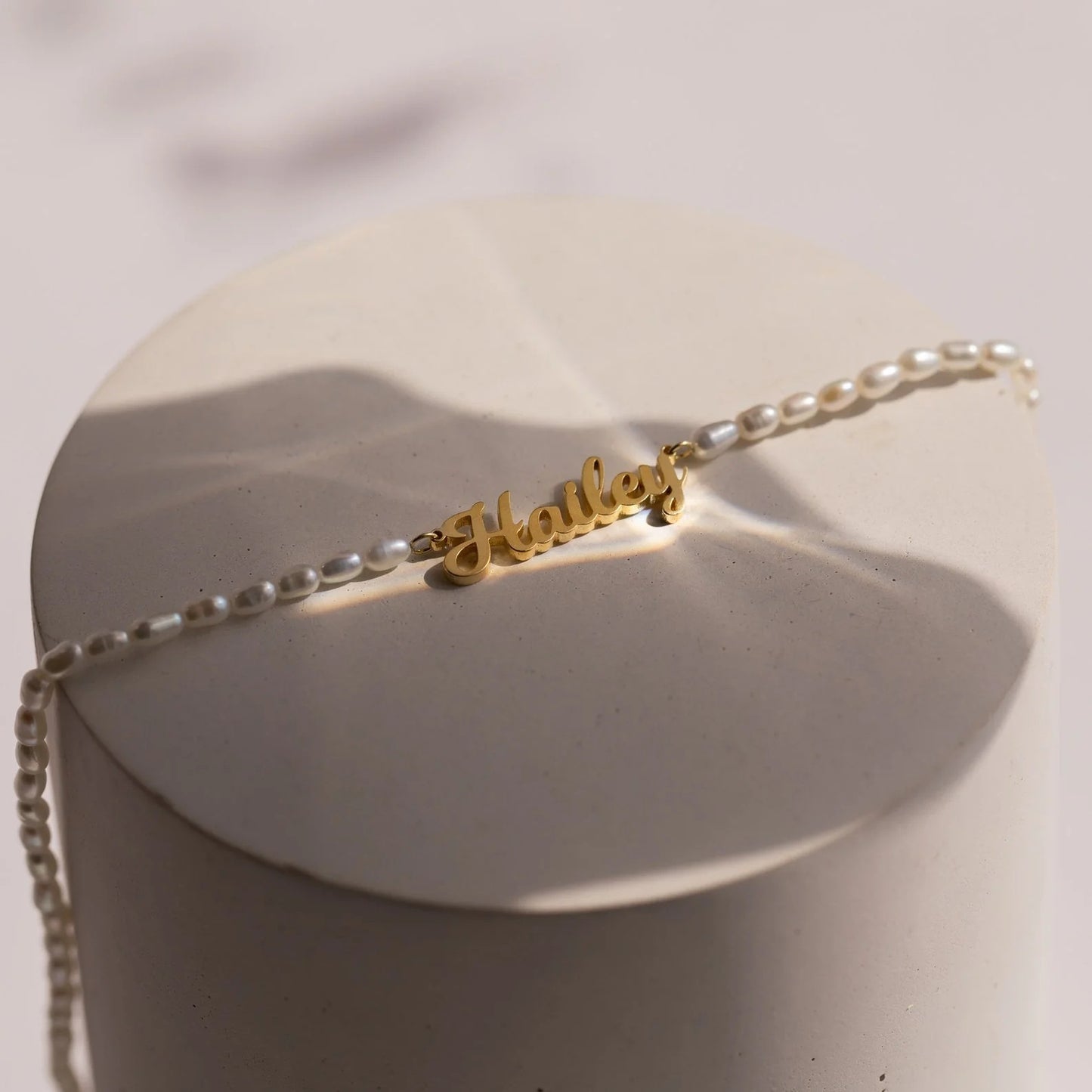 PEARL - Custom Name Pendant Pearl Beaded Necklace