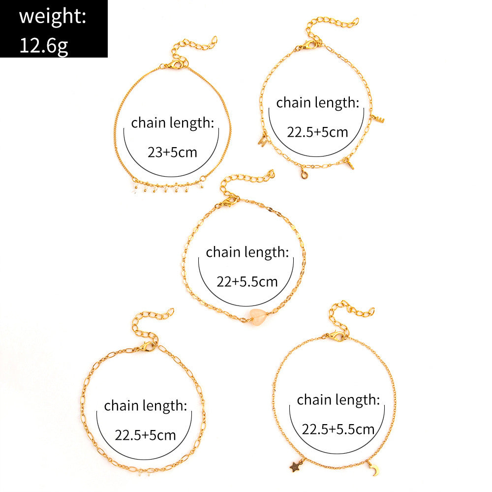 Star Moon Love Bracelet Set