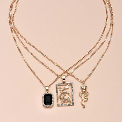 Black Dragon Necklace Set
