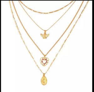 Angel and Mary Necklace Set