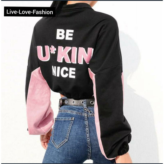 Be F** Nice Crop Top Hoodie