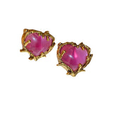 Vintage Purple Heart Earrings