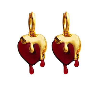 Goldene Herz-Tropfen-Ohrringe