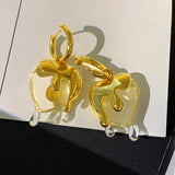Gold Heart Drip Earrings