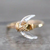 Crescent Moon Crystal Ring