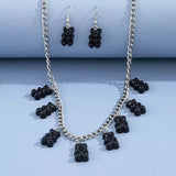 Black Gummy Bears Necklace set