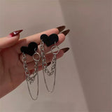 Black Heart Dangle Earrings