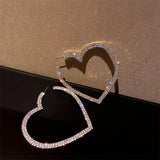 Blinged Heart Hoop Earrings