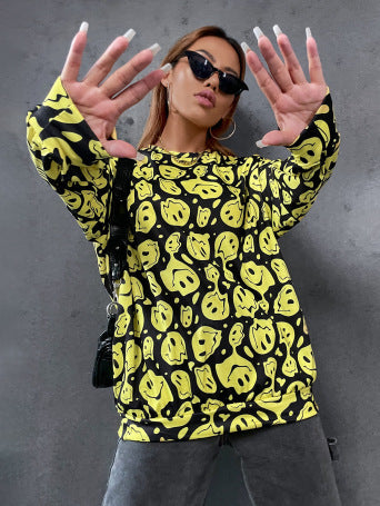 Gelbes Smileys-Sweatshirt