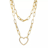 Double Chain Heart Necklace