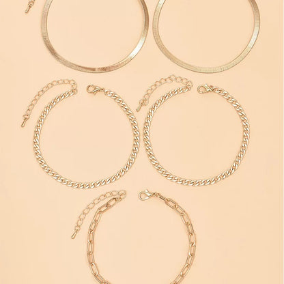 5pc Snake Anklet Set