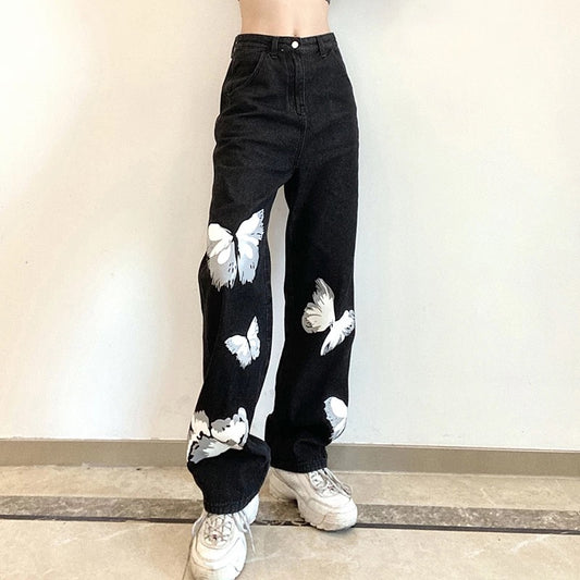 Black Butterfly Pants