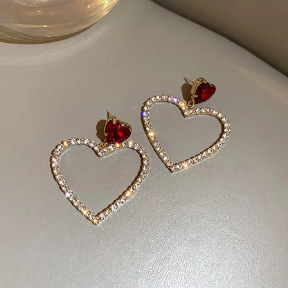 Blinged out Heart Earrings