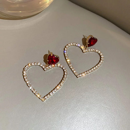 Blinged out Heart Earrings