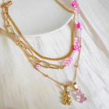 Pink Bear Stacked Necklace