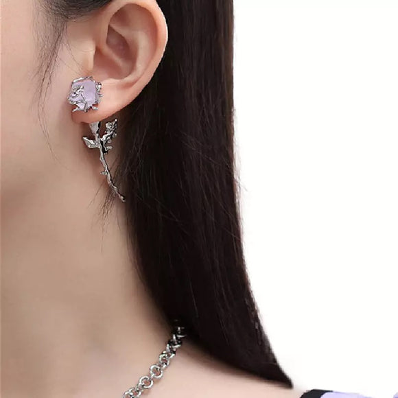 Amethyst Rose Earrings