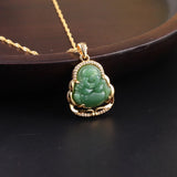 Green Jade Buddha Necklace