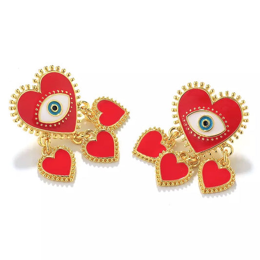 Abstract Evil Eye Earrings