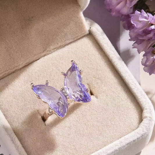 Purple Butterfly Ring