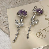 Amethyst Rose Earrings