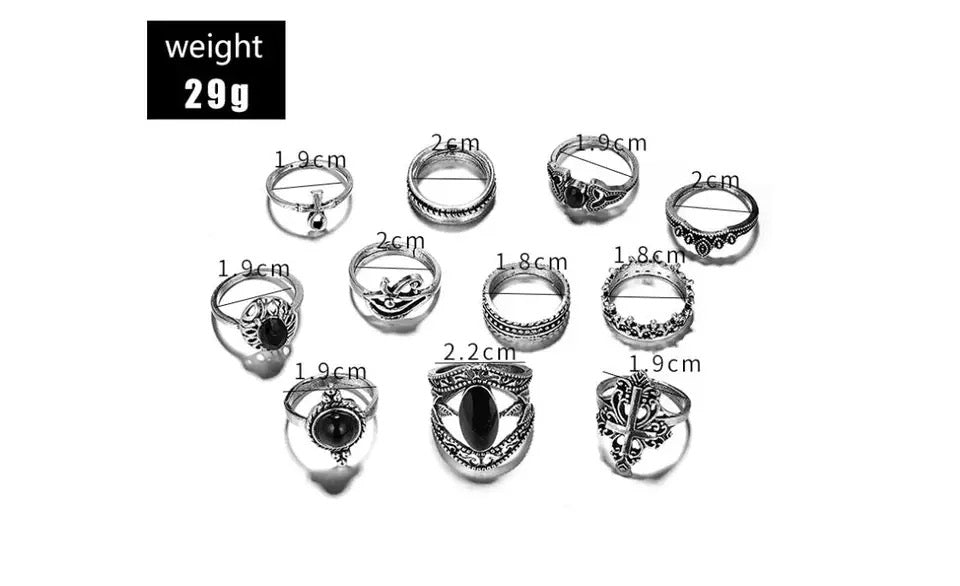 Black Stones Ring set