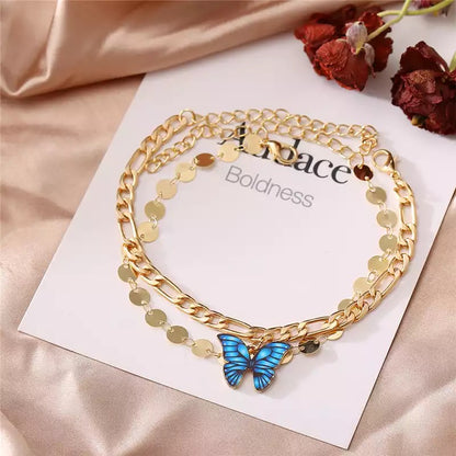 Blue Butterfly Anklet