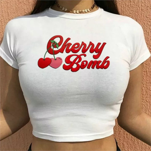 Cherry Bomb Crop Tee