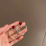 Blinged out Heart Earrings