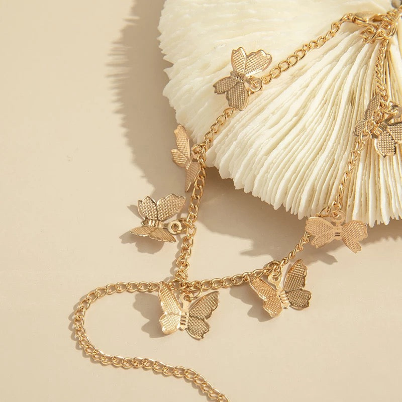 Gold Butterfly Bracelet Ring