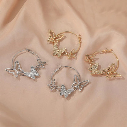 Butterfly Hoops Earrings