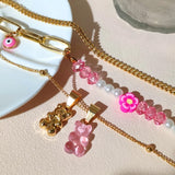 Pink Bear Stacked Necklace