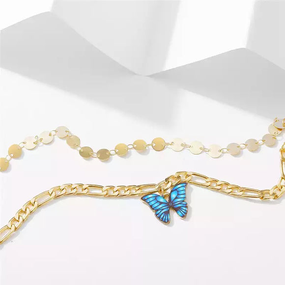 Blue Butterfly Anklet