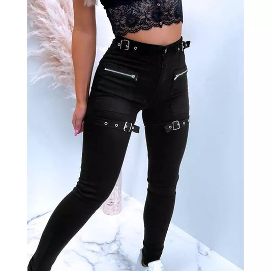 Belted Black Pants