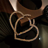 Blinged Heart Hoop Earrings