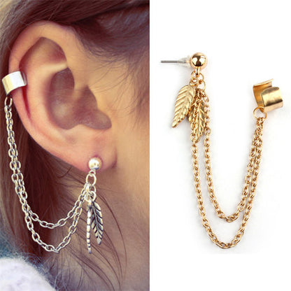 Tassel leaf Ear Clip Earring