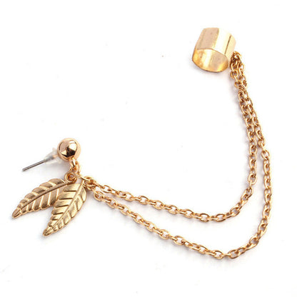 Tassel leaf Ear Clip Earring
