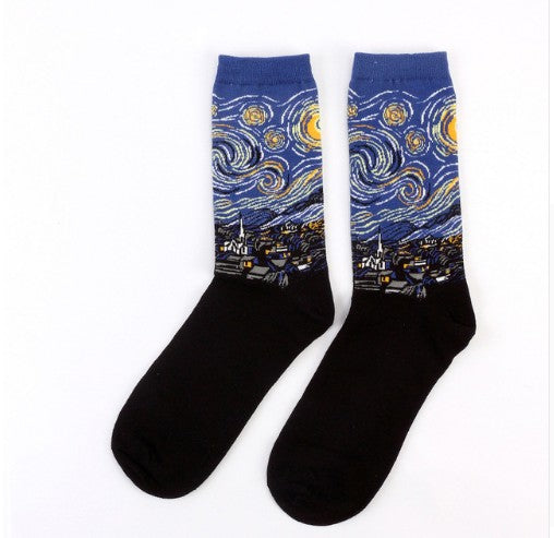 Art retro world famous paintings socks