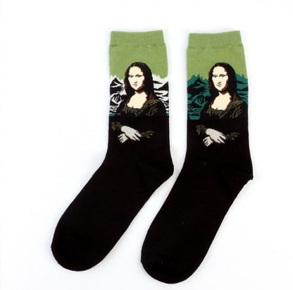 Art retro world famous paintings socks