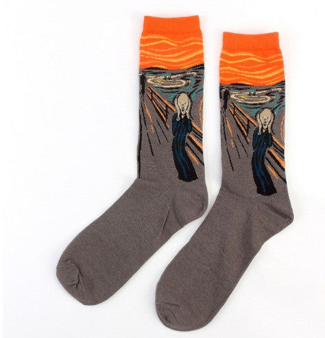 Art retro world famous paintings socks