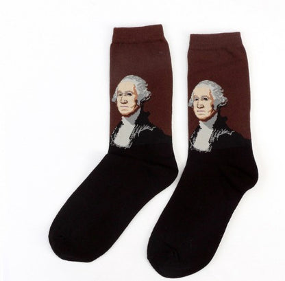Art retro world famous paintings socks