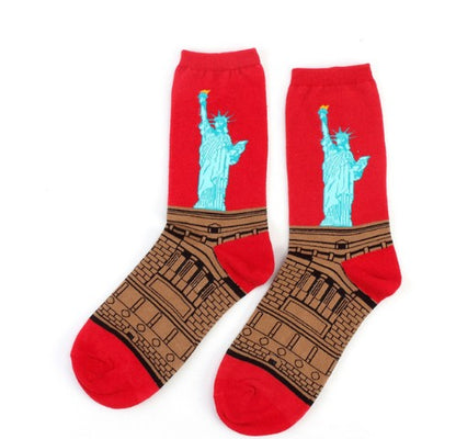 Art retro world famous paintings socks