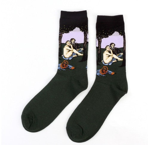 Art retro world famous paintings socks