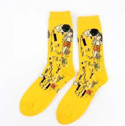 Art retro world famous paintings socks