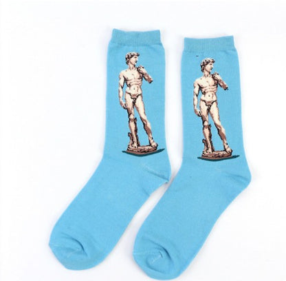 Art retro world famous paintings socks